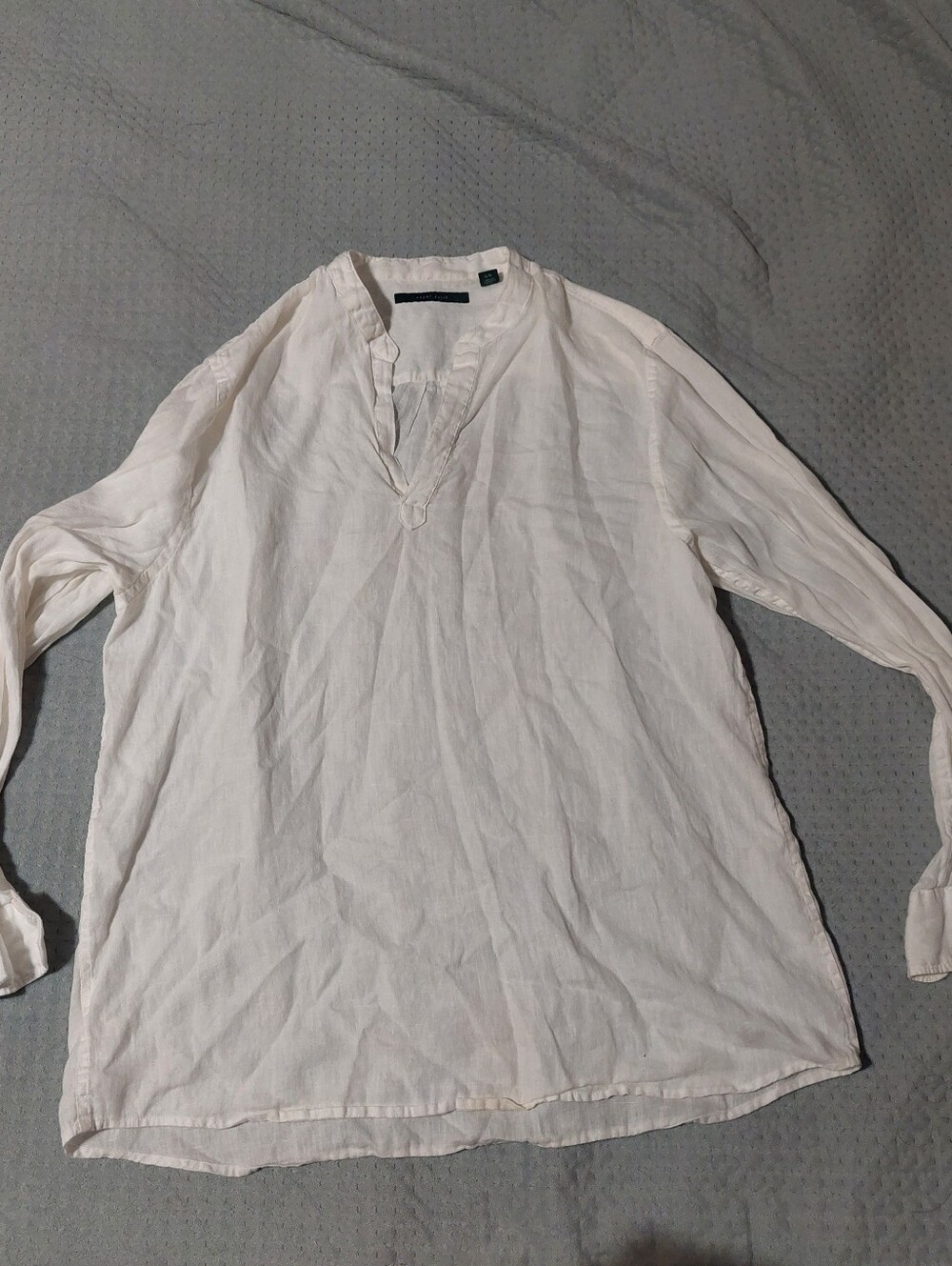 Perry Ellis Men's Casual Long-Sleeve Linen-Blend Shirt in Cream 100% Linen